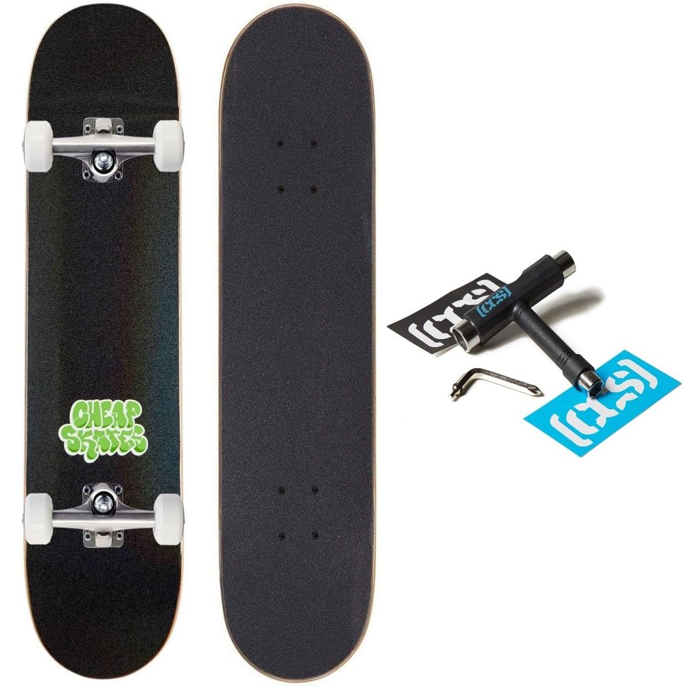 [CCS] Cheap Skates Tag Glitter Skateboard Complete - Black - 7.50"
