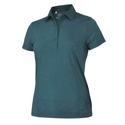 Monterey Club Women's Dry Swing Short Sleeve Heather Shirt #2690 (Alaska Blue, Small)