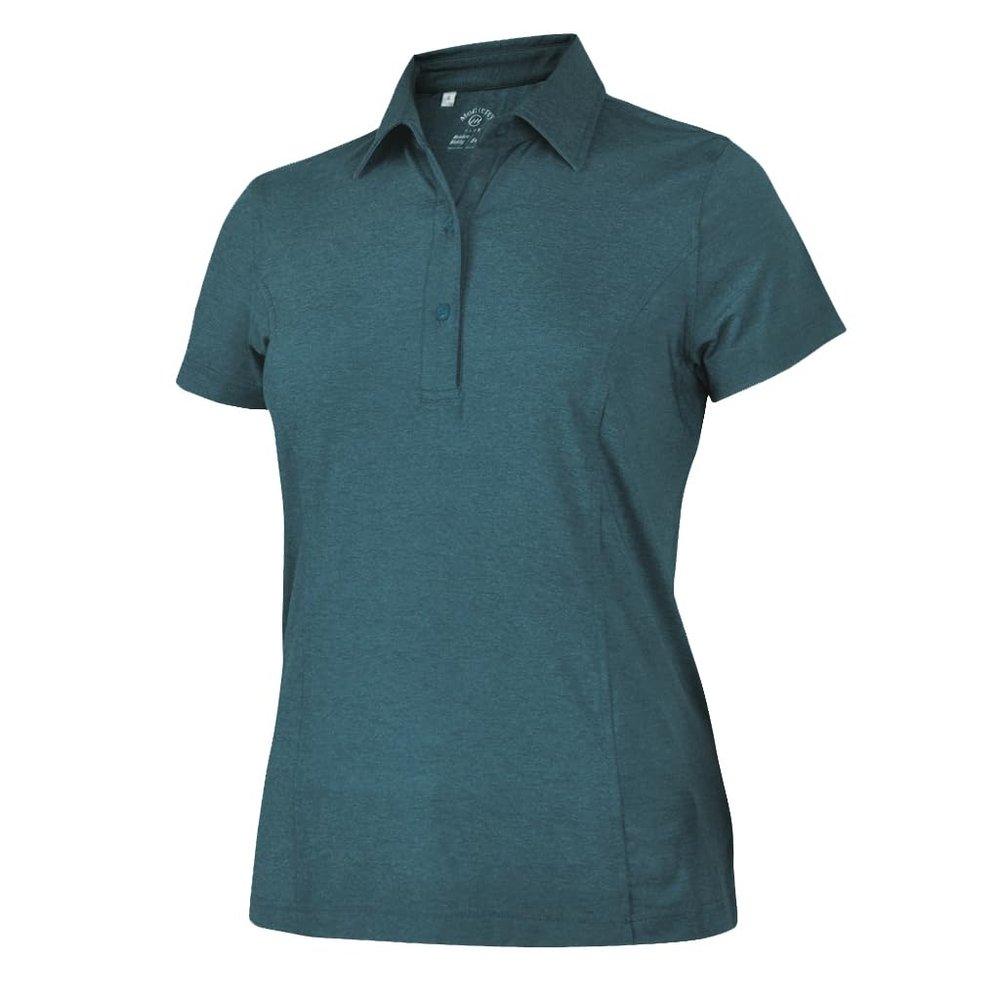 Monterey Club Women's Dry Swing Short Sleeve Heather Shirt #2690 (Alaska Blue, Small)
