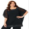 Catherines Women's Plus Size Embellished Poncho - 0X/1X, Black view 1