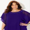 Catherines Women's Plus Size Embellished Poncho - 0X/1X, Black view 4