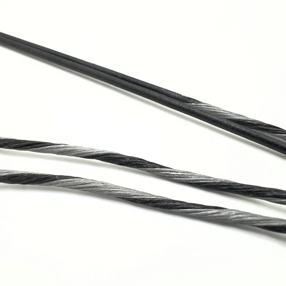 Generic Solution Bowstring Set - Replacement String & Cable Sets - Speed Noks Installed (Cable Only (x1)), Black & Silver