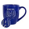 Rico Industries NFL Football Detroit Lions Dad Royal Blue 16 oz Team Color Laser Engraved Speckled Ceramic Coffee Mug view 1