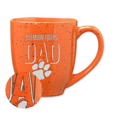 Rico Industries NCAA Clemson Tigers Dad Alternate 16 oz Team Color Laser Engraved Speckled Ceramic Coffee Mug