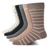 Calvin Klein Mens Dress Socks - 5 Pairs Soft Cotton Blend Crew Socks for Men - Classic Comfort Stay Up Cuff Mixed Pattern, Size 7-12, Tan Stripe view 1