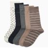 Calvin Klein Mens Dress Socks - 5 Pairs Soft Cotton Blend Crew Socks for Men - Classic Comfort Stay Up Cuff Mixed Pattern, Size 7-12, Tan Stripe view 4