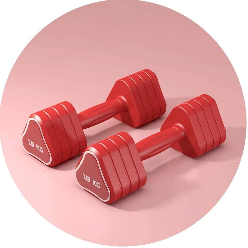 Fitness Dumbbells Lady Beginner Pair Of Small Dumbbells Yoga Aerobics Auxiliary Dumbbells Home Leisure Sports Equipment Dumbbells Free Weights Dumbbells Set (Red 1.5kg*2)