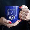 Rico Industries NFL Football Los Angeles Rams Dad Royal Blue 16 oz Team Color Laser Engraved Speckled Ceramic Coffee Mug view 4