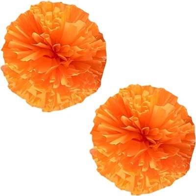 Cheerleading Pom Poms dla dzieci Dorosy, 12-calowe plastikowe Cheer Poms z rkojeci Baton, 2 szt. Cheerleaderki Pompony Holiday Cheer Prom Sports Team Dance(Color:Orange#Handle)