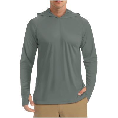 Sun Shirts for Men Hoodie Casual UPF 50+ Uv Protection Fishing Shirt Lightweight Quick Dry Long Sleeve Athletic Shirt Dark Gray