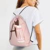 Pazacon Pink Drawstring Bag for Women Girls Kids Teens Students Floral Initial Drawstring Backpack Sackpack Draw String Cinch Bags for Sports, Gym, Travel, Swimming, Beach, Camping, Letter A view 2