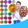 2 Pcs Pom Poms Cheerleading with Baton Handle, 13'' Metallic Foil Plastic Cheerleader Pom Poms for Sports Team Spirit Party Dance, Cheer Pom Poms Squad Spirit Poms for Kids Adult(Color:Green) view 4