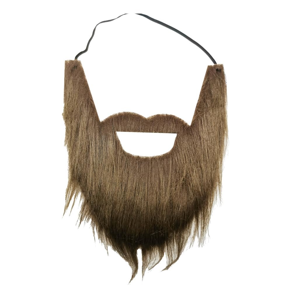 VIGUEUR Mustaches Self Adhesive Fake Beard, Costume Party Accessory for Adults, Brown