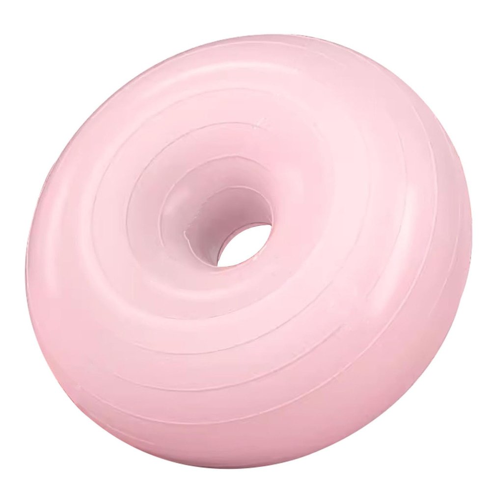 WJIHUYU Donut Shape Yoga Ball, 2.0mm Extra Thick Exercise Ball Multiple Colour Yoga Ball Anti-Burst and Slip Resistant Ball with Pump for Yoga Pilates Fitness Birthing Physical Therapy