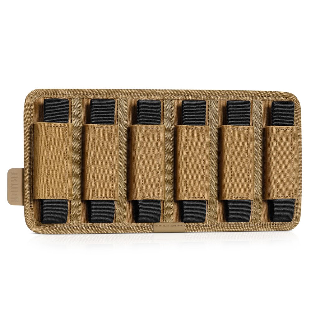 Savior Equipment Tactical Pistol Mag Pouch 9mm .40 45acp Open-Top Single & Double Stack Mag Holder Softshell Mags Storage Universal Magazine Carrier, Elastic Band to Hold Tight, Hook-Backed Panel