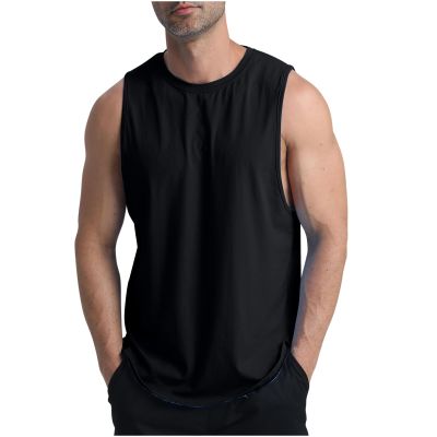 NineFit Basics Men's Tank Tops Quick Dry T Shirts Sports Athletic Gym Bodybuilding Fitness Sleeveless Shirts for Beach Running Shirt, Small, A03_black