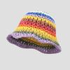 Crochet Bucket Hat for Women Knit Handmade Foldable Floppy Beach Hat Cute Outdoor Cap Purple view 2