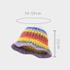 Crochet Bucket Hat for Women Knit Handmade Foldable Floppy Beach Hat Cute Outdoor Cap Purple view 3