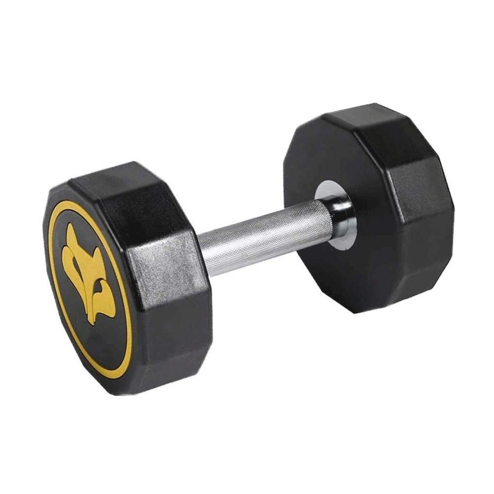 Single Dumbbell Men's and Female Beginner Aerobics Exercise Thin Arm Bodybuilding Home Gym Pilates Yoga Sporting Goods Fitness Equipment Weight Lose Anti-Slip Dumbbells ((Yellow 10kg)
