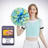 2 Pcs Plastic Cheerleading Pom Poms with Four Finger Handle, Colorful Matte Sports Spirited Cheer Poms for Kids Boys Girls Adult, Festival Cheering Dance Party Team Cheerleader Pompoms(Color:Yellow+Wh view 2