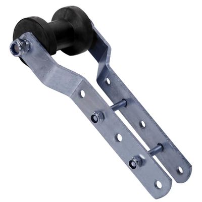 Wonwopn Tongue Mount Roller 4" W Black Rubber Adjustable Keel Roller Bracket Assembly for 2" Wide Trailer Tongue Frame