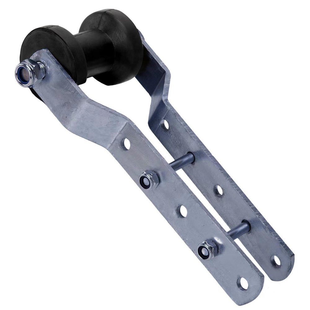 Wonwopn Tongue Mount Roller 4" W Black Rubber Adjustable Keel Roller Bracket Assembly for 2" Wide Trailer Tongue Frame