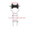 Wonwopn Tongue Mount Roller 4" W Black Rubber Adjustable Keel Roller Bracket Assembly for 2" Wide Trailer Tongue Frame view 2