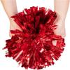2 Pcs Pom Poms Cheerleading with Baton Handle, 13'' Metallic Foil Plastic Cheerleader Pom Poms for Sports Team Spirit Party Dance, Cheer Pom Poms Squad Spirit Poms for Kids Adult(Color:Red Gold) view 2
