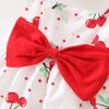 AMIMOJY todays daily deals Baby Girls Summer Dresses Sleeveless Princess Clothes Infrant Cherry Polka Dot Tank Skirt Bow Hat Outfit Set 2Pcs halloween outfits for baby girls, 3-6 Months, Red view 3