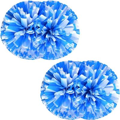 Cheerleading Pom Poms dla dzieci Dorosy, 12-calowe plastikowe Cheer Poms z rkojeci Baton, 2 szt. Cheerleaderki Pompony Holiday Cheer Prom Sports Team Dance(Color:Blue+White#Handle)