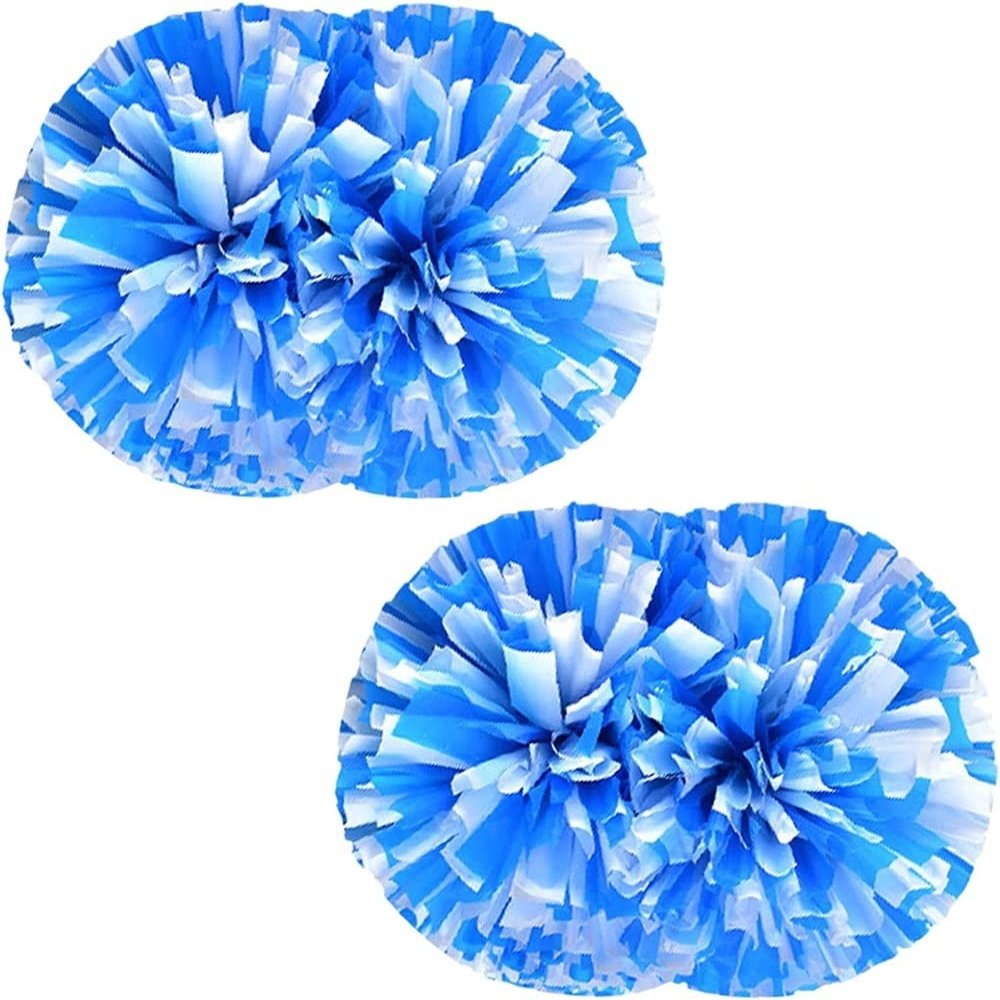 Cheerleading Pom Poms dla dzieci Dorosy, 12-calowe plastikowe Cheer Poms z rkojeci Baton, 2 szt. Cheerleaderki Pompony Holiday Cheer Prom Sports Team Dance(Color:Blue+White#Handle)