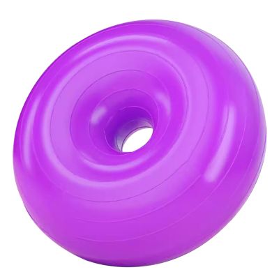 WJIHUYU Donut Shape Yoga Ball, 2.0mm Extra Thick Exercise Ball Multiple Colour Yoga Ball Anti-Burst and Slip Resistant Ball with Pump for Yoga Pilates Fitness Birthing Physical Therapy