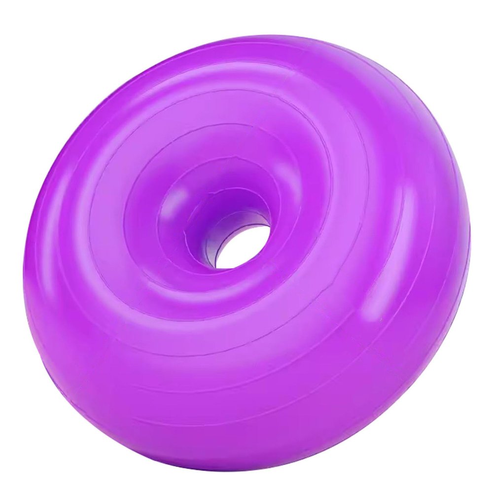 WJIHUYU Donut Shape Yoga Ball, 2.0mm Extra Thick Exercise Ball Multiple Colour Yoga Ball Anti-Burst and Slip Resistant Ball with Pump for Yoga Pilates Fitness Birthing Physical Therapy