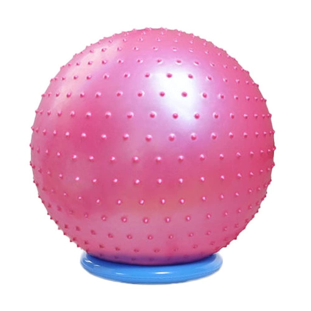 Exercise Ball, Anti Slip Yoga Ball with Massage Point Fitness Ball for Birthing, Yoga Stability Balance, Quick Pump Included (Pink 55cm)