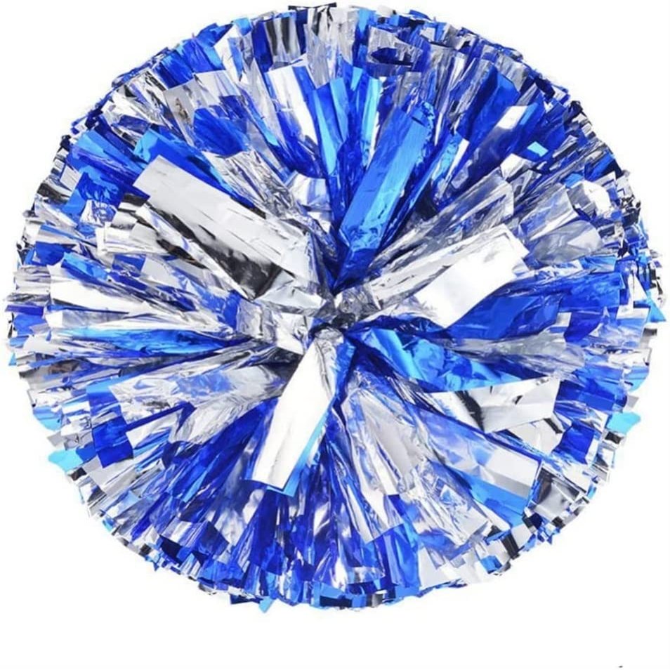 2 PCS Cheerleading Pom Poms Metallic Foil Cheerleader Pom Poms with Plastic Ring Sports Dance Cheer Pom Pom Cheerleader Pompoms for Team School Games Cheering Squad Cheering Team(Color:A#9)