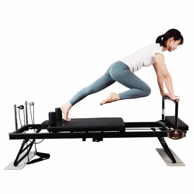 Pilates Reformer,Foldable Pilates Machine, Adjustable Intensity Pilates Bed,Multifunctional Pilates Reformer,Exercise Yoga Equipment,For Reformer Body Stamina Stretching Balance Exercise (Color:Black)