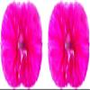 2Pcs Cheerleading Pom Poms with Plastic Baton Handle Cheerleader Pompoms Kit Cheer Poms for Boy Girl School Sports Games Team Cheering Dancing Costume(Color:Hot Pink) view 1