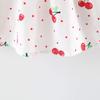 AMIMOJY sales today clearance Baby Girls Summer Dresses Sleeveless Princess Clothes Infrant Cherry Polka Dot Tank Skirt Bow Hat Outfit Set 2Pcs pumpkin outfits for baby girls, 18-24 Months, Red view 4