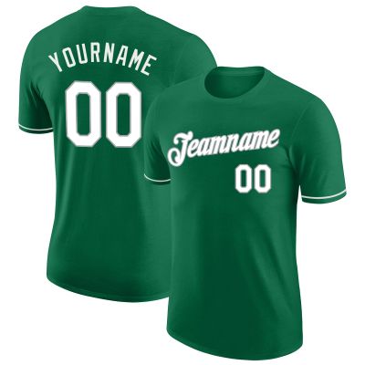Custom Kelly Green White Baseball Team Jerseys Personalized Baseball Shirts Sports Uniform Printed Name Number Logo for Men Women Youth
