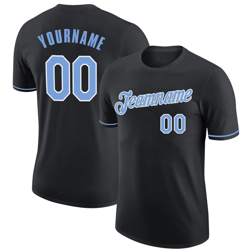 Custom Black White Blue Baseball Shirts Crew Neck Short Sleeve Personalized Men Baseball Team Jersey Customize Women Youth Hip Hop T-Shirts Printed Team Name Number Logo