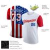 Custom Amercian Flag Baseball T Shirts Sky Blue White Red Customize Baseball Jerseys Crew Neck Summer Personalized Baseball Uniform Printed Name Number Logo for Adult Youth view 2