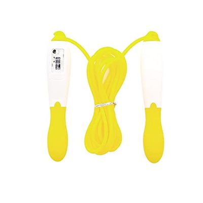Counting Skipping Rope, Adult Fitness Men and Women Exercise Equipment, Jump Rope with Counter for Crossfit Workout Boxing Fitness and Exercise (Color : Yellow, Size : Wire Rope) (Yello