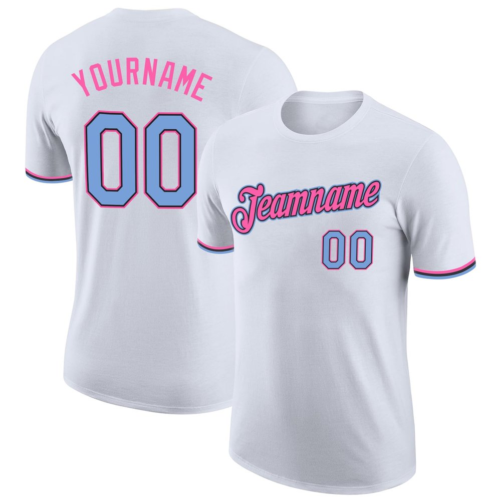 Custom White Pink Sky Blue Baseball Team Jerseys Personalized Baseball Shirts Sports Uniform Printed Name Number Logo for Men Women Youth