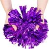 2 Pcs Pom Poms Cheerleading with Baton Handle, 13'' Metallic Foil Plastic Cheerleader Pom Poms for Sports Team Spirit Party Dance, Cheer Pom Poms Squad Spirit Poms for Kids Adult(Color:Purple) view 2