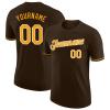 Custom Baseball T Shirt Short Sleeve Brown Yellow Design Your Own Baseball Jersey Crew Neck Personalized Hip Hop Shirts Sports Uniform for Men Women Youth view 1