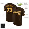 Custom Baseball T Shirt Short Sleeve Brown Yellow Design Your Own Baseball Jersey Crew Neck Personalized Hip Hop Shirts Sports Uniform for Men Women Youth view 2