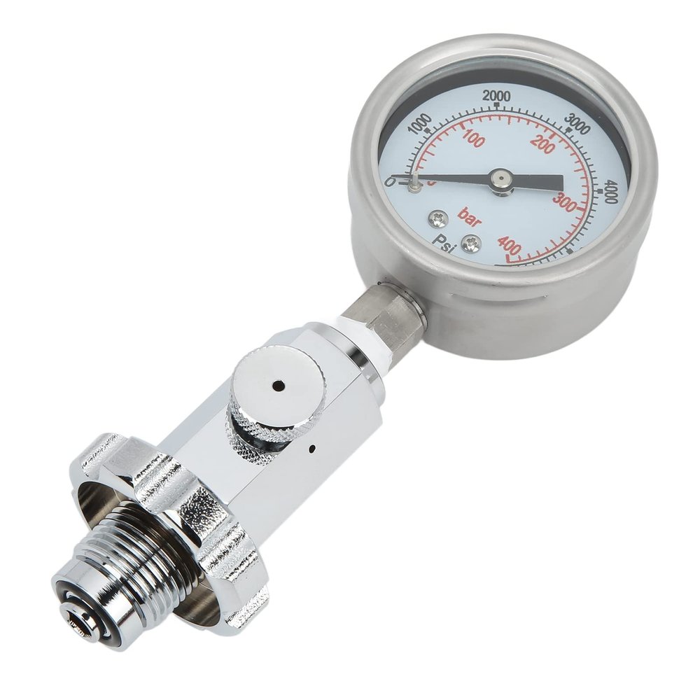 Vomeko Air Tank Pressure Checker for Scuba Diving,Scuba Diving Pressure Gauge Din Pressure Tester 0400 Bar 06000 PSI for DIN Diving Valve