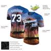 Custom Hawaiian Baseball Shirts Palm Trees Pattern Personalzied Sky Blue White Baseball Team Jerseys for Men Women Youth Sports Fans Boys Girls view 2