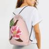 Pazacon Pink Drawstring Bag for Women Girls Kids Teens Students Floral Initial Drawstring Backpack Sackpack Draw String Cinch Bags for Sports, Gym, Travel, Swimming, Beach, Camping, Letter X view 2