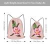 Pazacon Pink Drawstring Bag for Women Girls Kids Teens Students Floral Initial Drawstring Backpack Sackpack Draw String Cinch Bags for Sports, Gym, Travel, Swimming, Beach, Camping, Letter X view 3
